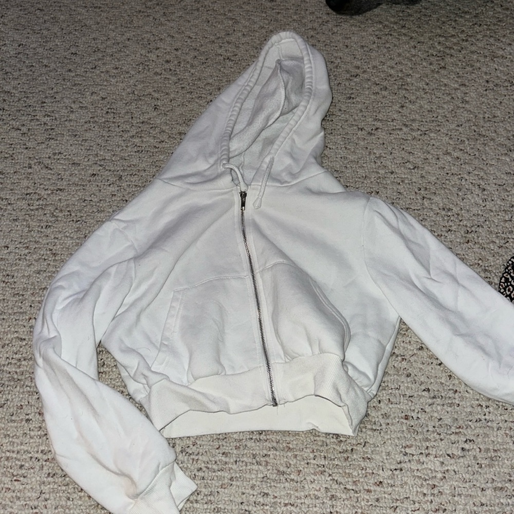 White crap zip up size medium